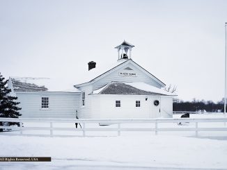 1867 Weber-Blaess one-room schoolhouse in 2014 winter storm