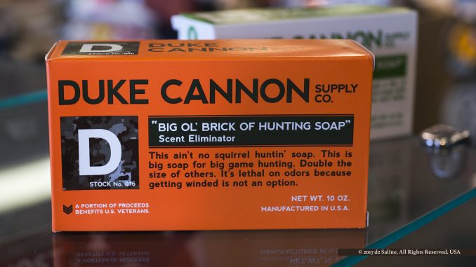 Duke Cannon products sold at Little Green Apple Hallmark, Saline