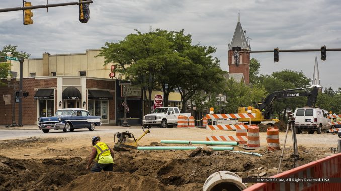 Michigan Avenue reconstruction project through downtown Saline