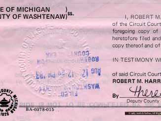Original DBA filed with Washtenaw County, Michigan creating D2 Enterprises on August 12, 1983