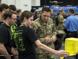FIRST Robotics Competition “Byting Bulldogs” Team 3539 from Romeo Michigan, at Army Autonomy and Artificial Intelligence Symposium and Exposition in 2018