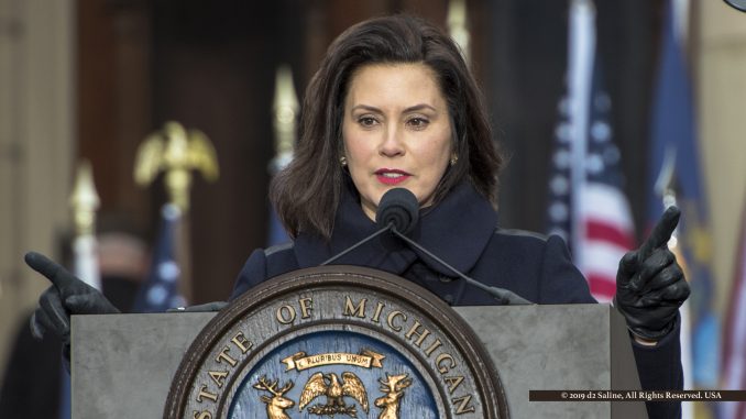 Governor Gretchen Whitmer, during her inauguration speach on New Years Day 2019 in Lansing Michigan