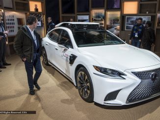 Lexus 500h with fourth-generation automated driving platform on display during first day of media previews at 2019 North American International Auto Show