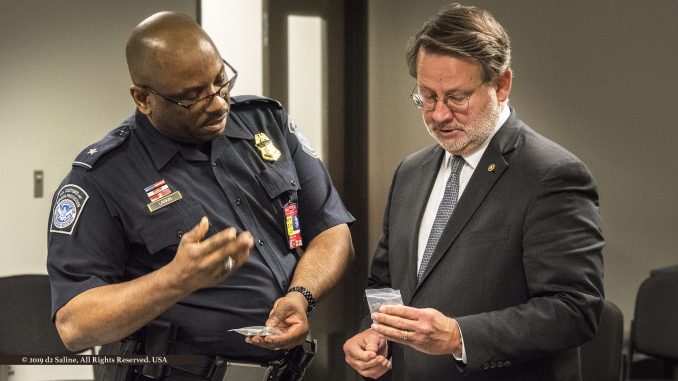 Senator Gary Peters with US Customs and Border Protection, Detroit Metro Airport
