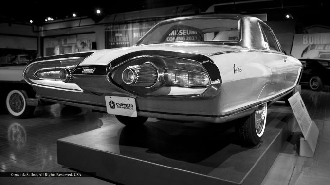 Chrysler Turbine Car on display at Gilmore Car Museum